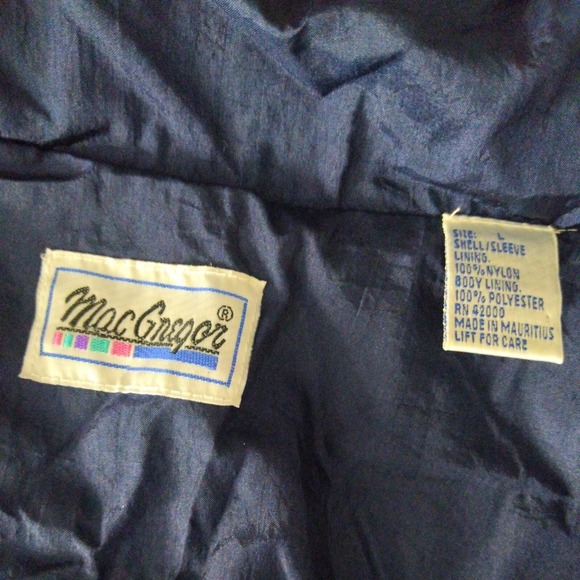 Mens VTG 90s MacGregor Black Nylon Windbreaker Track Jacket L Athletic Zip - Picture 10 of 10